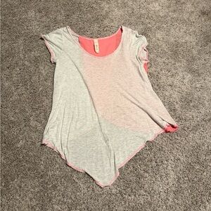Robin K Coral and Gray Asymmetrical Top